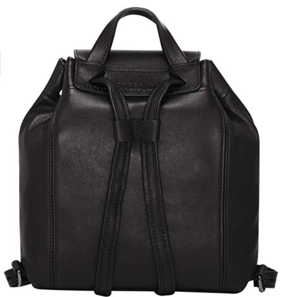 Leather backpack, black